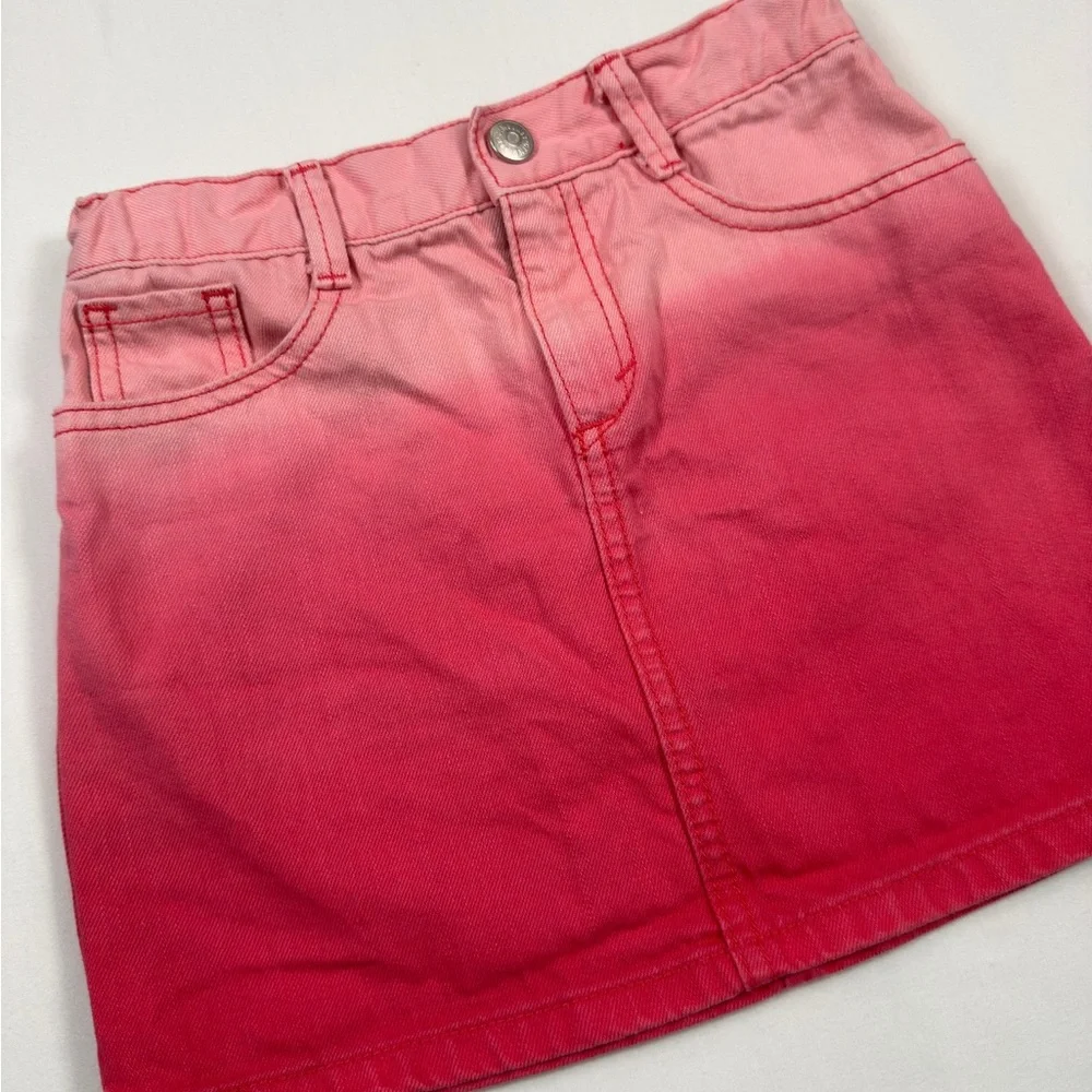 GYMBOREE‎ Girls Ombre Denim Skirt Size 7 Pink Classic Preppy Casual